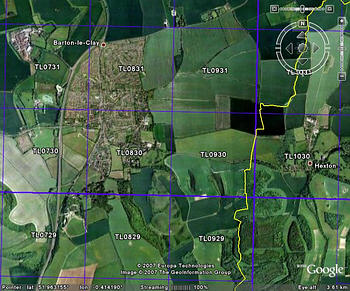 © Google Earth and Ordnance Survey example Google Earth image